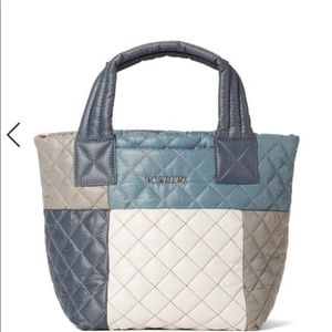 MZ Wallace Blue Patchwork Mini Metro Tote Deluxe